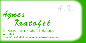agnes kratofil business card